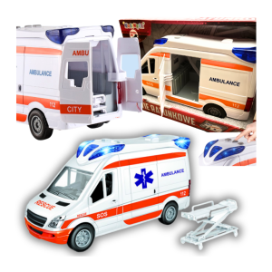 KARETKA AMBULANS Z NOSZAMI - ŚWIATŁO, DŹWIĘK