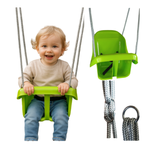 Huśtawka kubełkowa krzesełko dla dzieci JASNOZIELONA