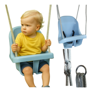 Huśtawka kubełkowa krzesełko dla dzieci BŁEKITNA (JASNONIEBIESKA)