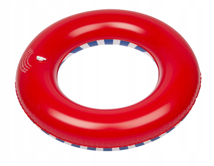 Koło dmuchane 55 cm paski niebieskie dla dzieci do pływania na basen i plażę