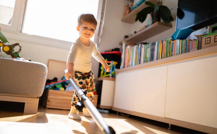 Interaktywny odkurzacz dla dzieci My Home niebieski zabawka do sprzątania