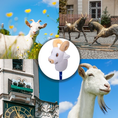 Koń na kiju Koziołek Lech dla dzieci zabawka do jeżdżenia hobby horse