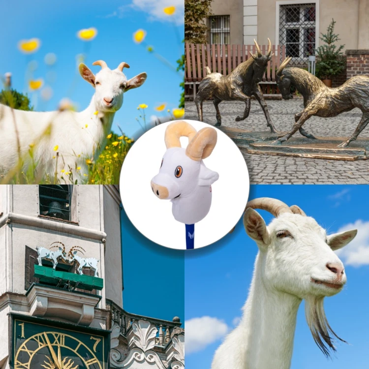 Koń na kiju Koziołek Lech dla dzieci zabawka do jeżdżenia hobby horse