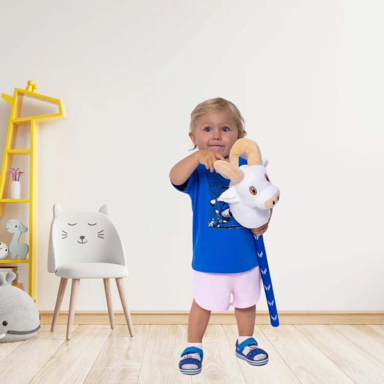 Koń na kiju Koziołek Lech dla dzieci zabawka do jeżdżenia hobby horse