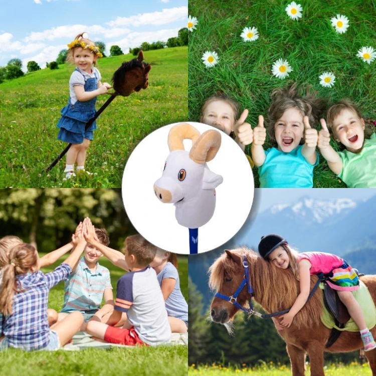 Koń na kiju Koziołek Lech dla dzieci zabawka do jeżdżenia hobby horse