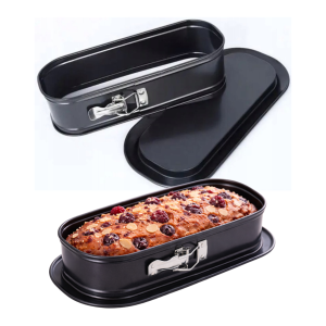 Tortownica owalna rozpinana non stick czarna forma do ciasta stal węglowa