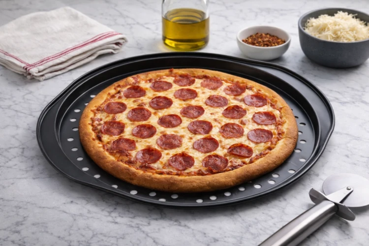 Forma do pizzy Berretti okrągła 36x33,5 cm non stick stal węglowa blacha