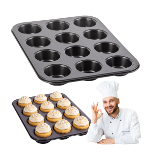 Forma do pieczenia muffinek 12 szt 35x26x2,8 cm blacha stal węglowa