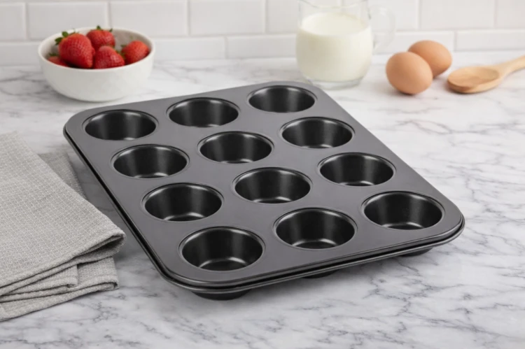 Forma do pieczenia muffinek 12 szt 35x26x2,8 cm blacha stal węglowa