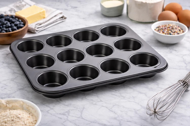 Forma do pieczenia muffinek 12 szt 35x26x2,8 cm blacha stal węglowa