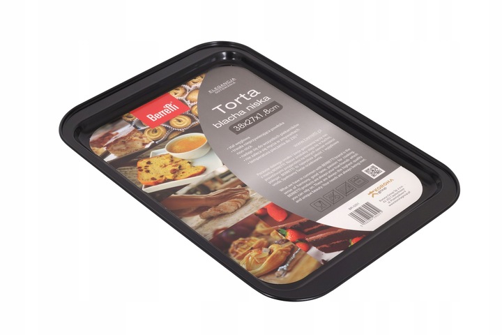 Blacha do pieczenia ciast i mięsa 38x27x1,8 cm niska non stick klasyczna