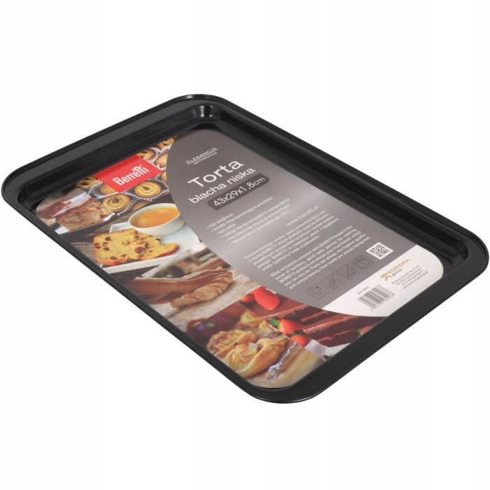 Blacha do pieczenia ciast i mięsa 43x29x1,8 cm niska non stick klasyczna