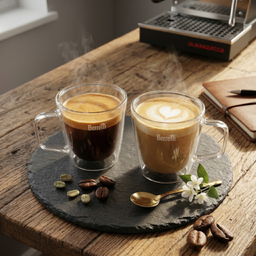 Szklanki termiczne Berretti Tazza 250 ml 2 szt podwójne szkło do kawy i herbaty