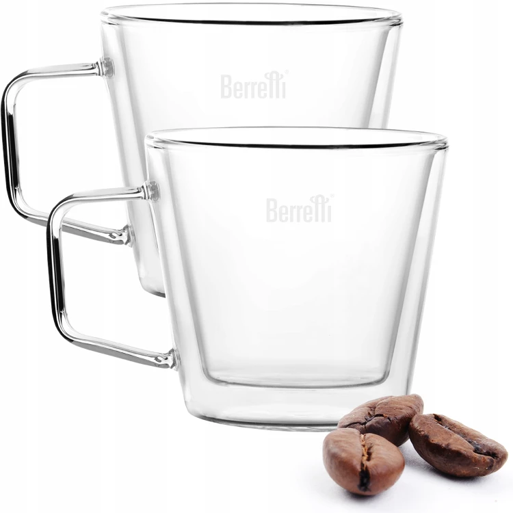 Szklanki termiczne Berretti Tazza 250 ml 2 szt podwójne szkło do kawy i herbaty