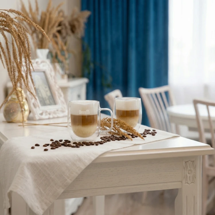 Szklanki termiczne Berretti Tazza 300 ml 2 szt podwójne szkło do kawy i herbaty