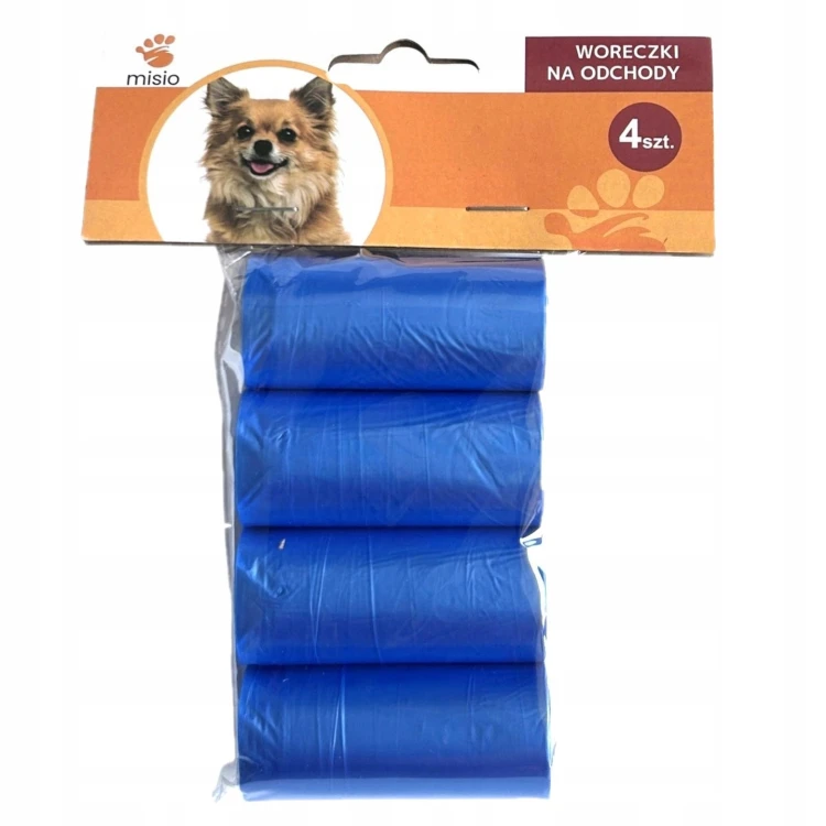 Woreczki na psie odchody Misio 4 rolki x 20 szt mocne na spacer