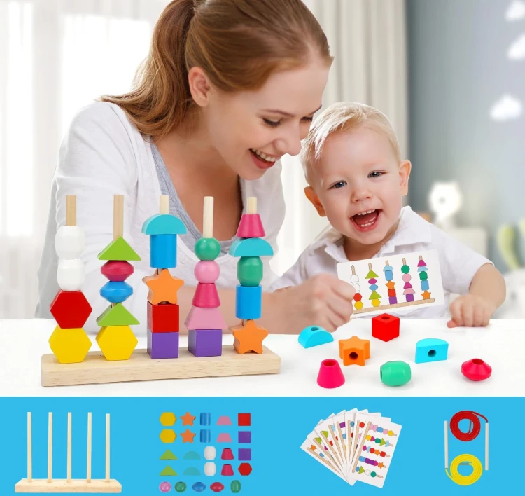 DREWNIANA UKŁADANKA MONTESSORI 2W1 [ZABAWKI - EDU]