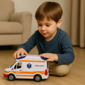 KARETKA AMBULANS Z NOSZAMI - ŚWIATŁO, DŹWIĘK