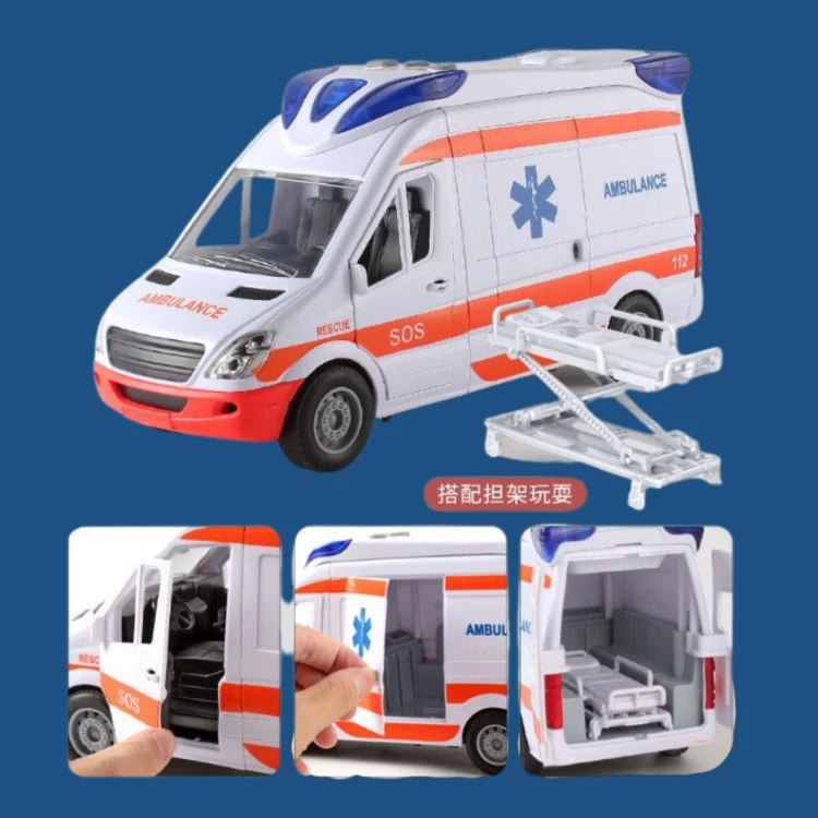 KARETKA AMBULANS Z NOSZAMI - ŚWIATŁO, DŹWIĘK