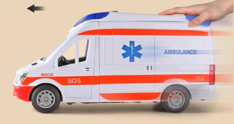 KARETKA AMBULANS Z NOSZAMI - ŚWIATŁO, DŹWIĘK