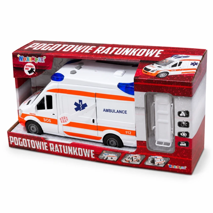 KARETKA AMBULANS Z NOSZAMI - ŚWIATŁO, DŹWIĘK