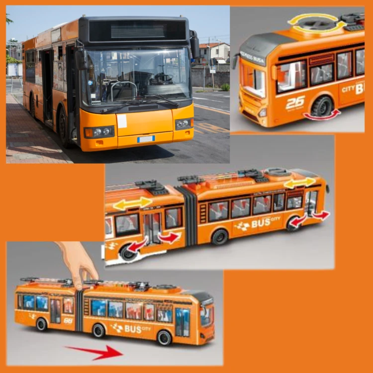 AUTOBUS DUŻY DŹWIĘKI ŚWIATŁA OTWIERANE DRZWI 1:16 AUTO Prezent dla Dzieci