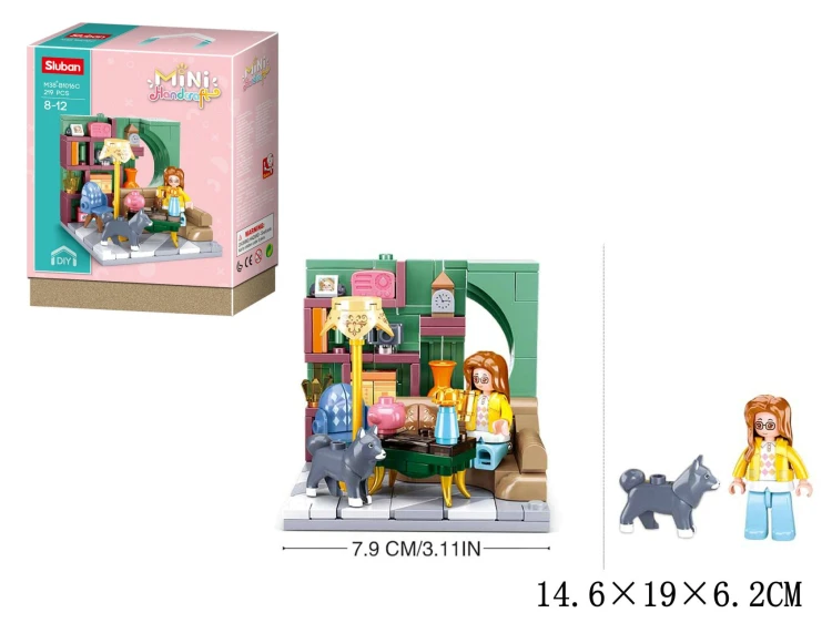 Klocki Konstrukcyjne Sluban Mini Handcraft Pokoik Piesek 219 el Dla Dzieci