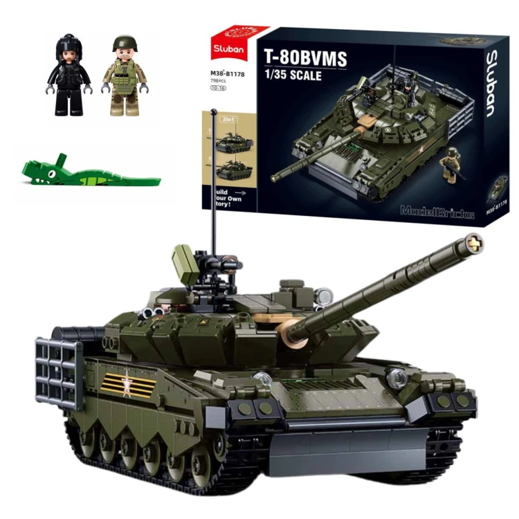 Klocki Sluban Konstrukcyjne Czołg T-80 ModelBricks 2w1 798 el Dzień Dziecka