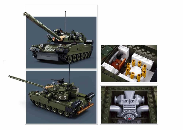 Klocki Sluban Konstrukcyjne Czołg T-80 ModelBricks 2w1 798 el Dzień Dziecka