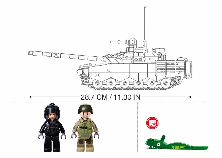 Klocki Sluban Konstrukcyjne Czołg T-80 ModelBricks 2w1 798 el Dzień Dziecka