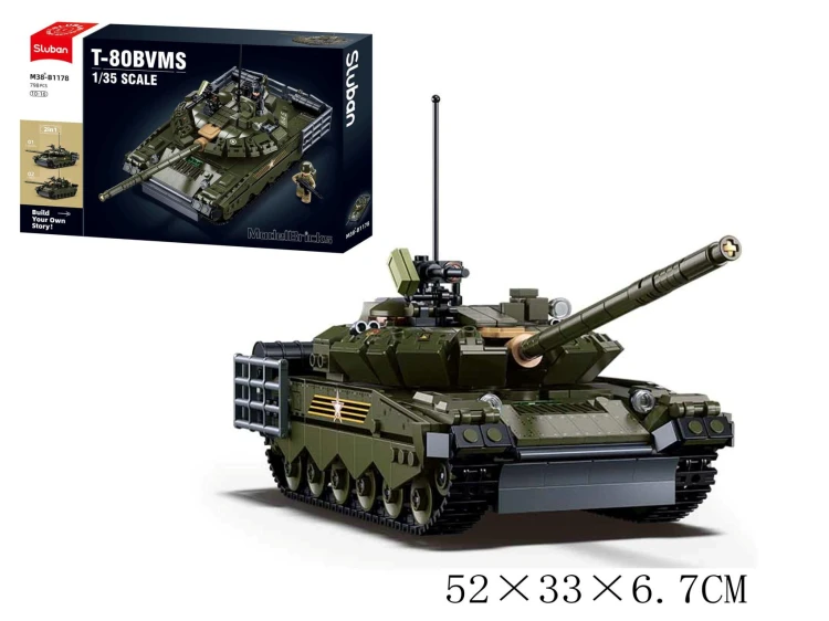 Klocki Sluban Konstrukcyjne Czołg T-80 ModelBricks 2w1 798 el Dzień Dziecka