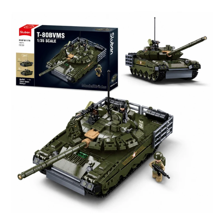 Klocki Sluban Konstrukcyjne Czołg T-80 ModelBricks 2w1 798 el Dzień Dziecka