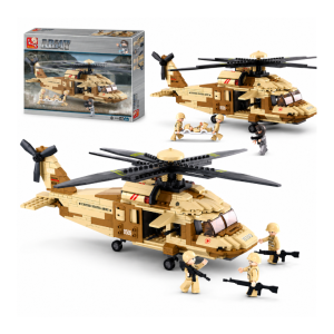 Klocki Konstrukcyjne Sluban Helikopter Black Hawk 439 el Army Dzień Dziecka