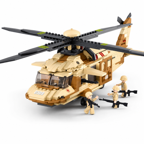 Klocki Konstrukcyjne Sluban Helikopter Black Hawk 439 el Army Dzień Dziecka