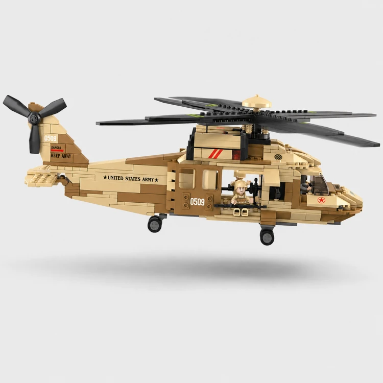 Klocki Konstrukcyjne Sluban Helikopter Black Hawk 439 el Army Dzień Dziecka