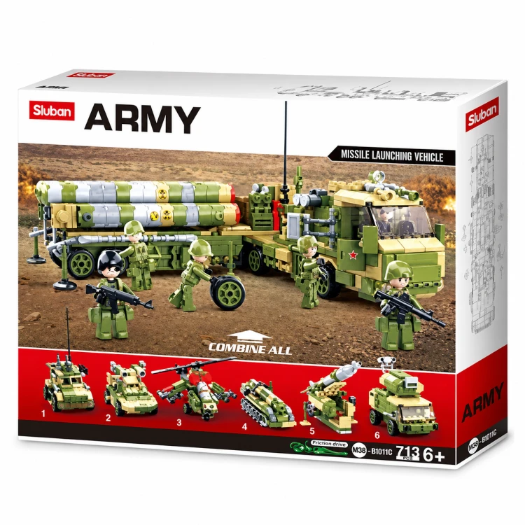 Klocki Sluban Army Pojazdy Wojskowe 6w1 713 el Zestaw Dzień Dziecka