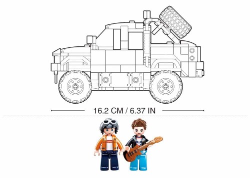 KLOCKI NIEBIESKA TERENÓWKA JEEP OFF ROAD 363 EL.