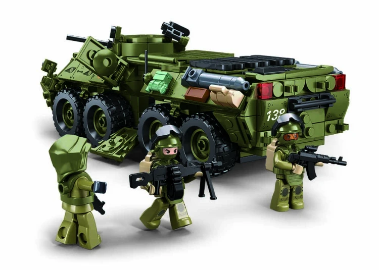 Klocki Konstrukcyjne Sluban BTR-80 SKOT Transporter 619 el Dzień Dziecka