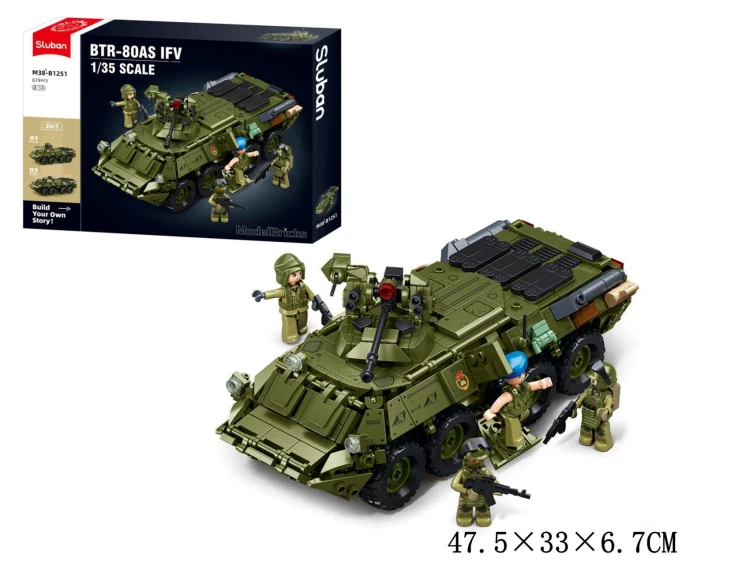 Klocki Konstrukcyjne Sluban BTR-80 SKOT Transporter 619 el Dzień Dziecka