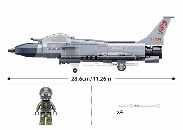 Klocki Konstrukcyjne Sluban Myśliwiec J-10CS 211 el Dzień Dziecka