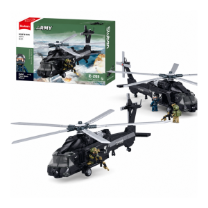 Klocki Konstrukcyjne Sluban Helikopter Wojskowy Z-20S 382 el Dzień Dziecka