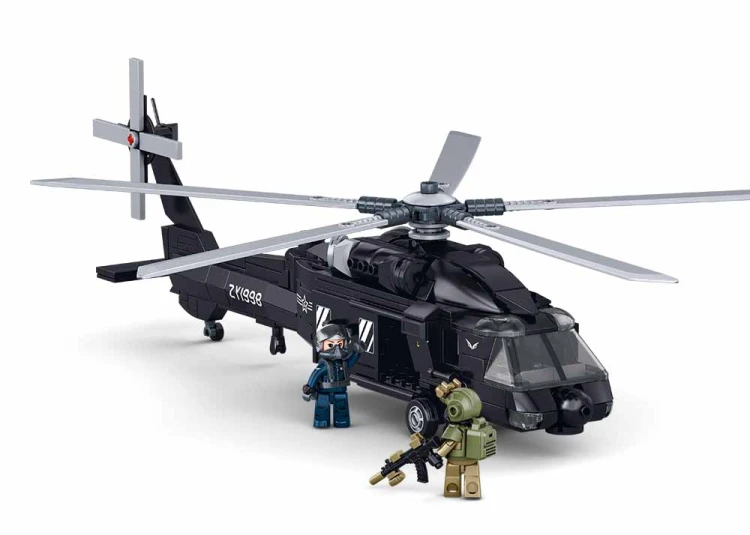 Klocki Konstrukcyjne Sluban Helikopter Wojskowy Z-20S 382 el Dzień Dziecka