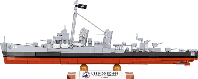 Klocki COBI 4866 Okręt Niszczyciel USS KIDD DD-661 HISTORICAL COLLECTION WWII 706 el