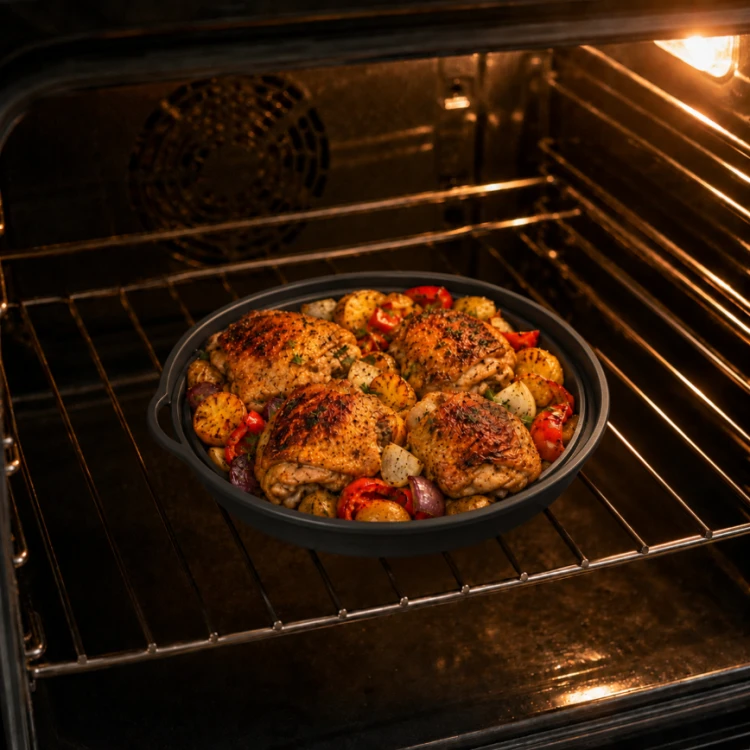 Wkład silikonowy Domik do Air Fryer okrągły 20 cm koszyk do frytkownicy