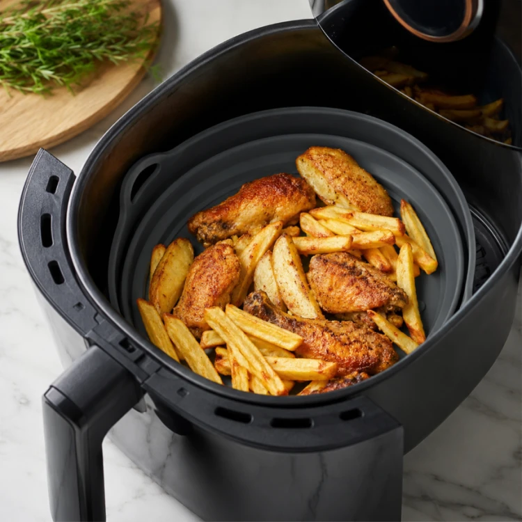 Wkład silikonowy Domik do Air Fryer okrągły 20 cm koszyk do frytkownicy