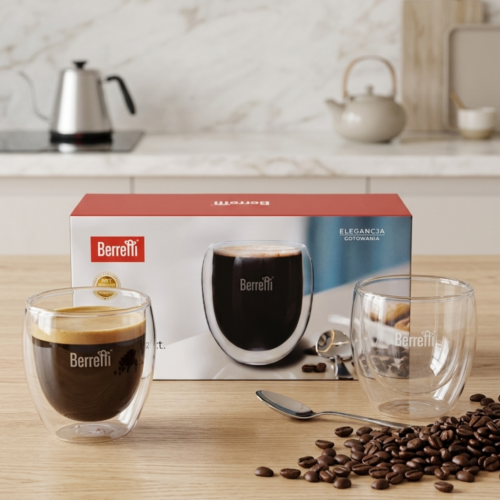 Szklanki termiczne Berretti Tazza 80 ml 2 szt do espresso podwójne szkło