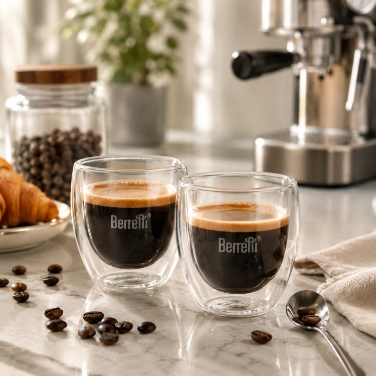 Szklanki termiczne Berretti Tazza 80 ml 2 szt do espresso podwójne szkło