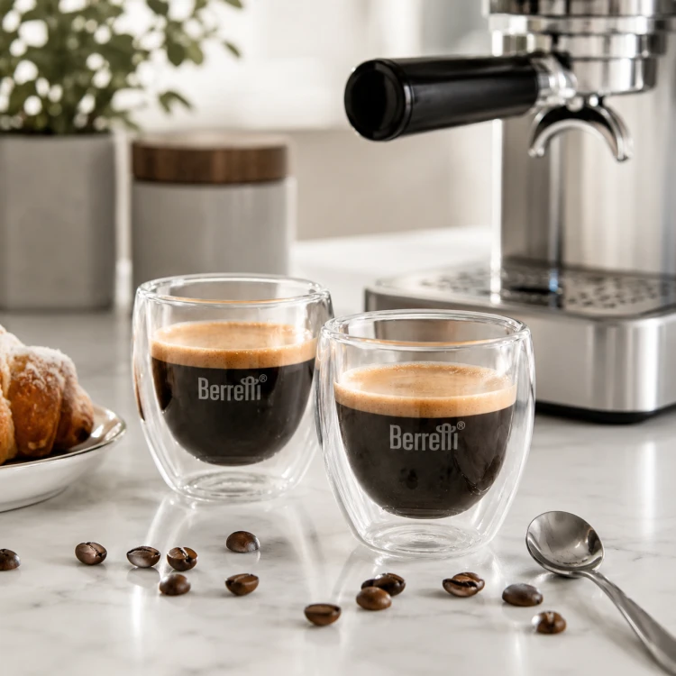 Szklanki termiczne Berretti Tazza 80 ml 2 szt do espresso podwójne szkło