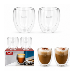 Szklanki termiczne Berretti Tazza 250 ml 2 szt podwójne szkło do kawy