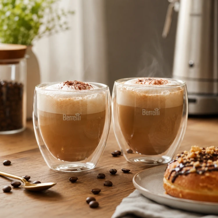 Szklanki termiczne Berretti Tazza 250 ml 2 szt podwójne szkło do kawy